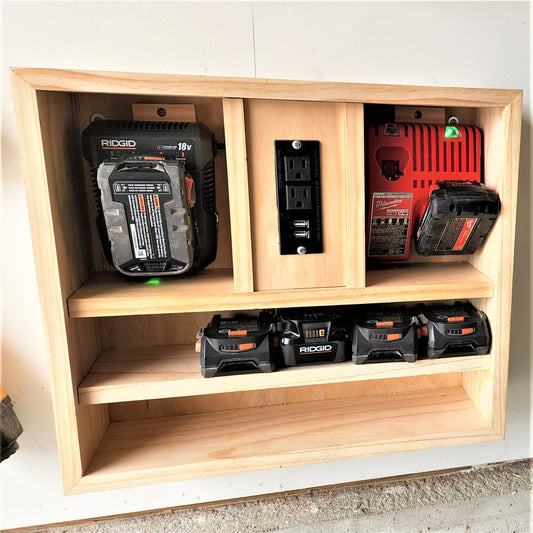 DIY Battery Charging Station Plans | Power Tool Wall Organizer