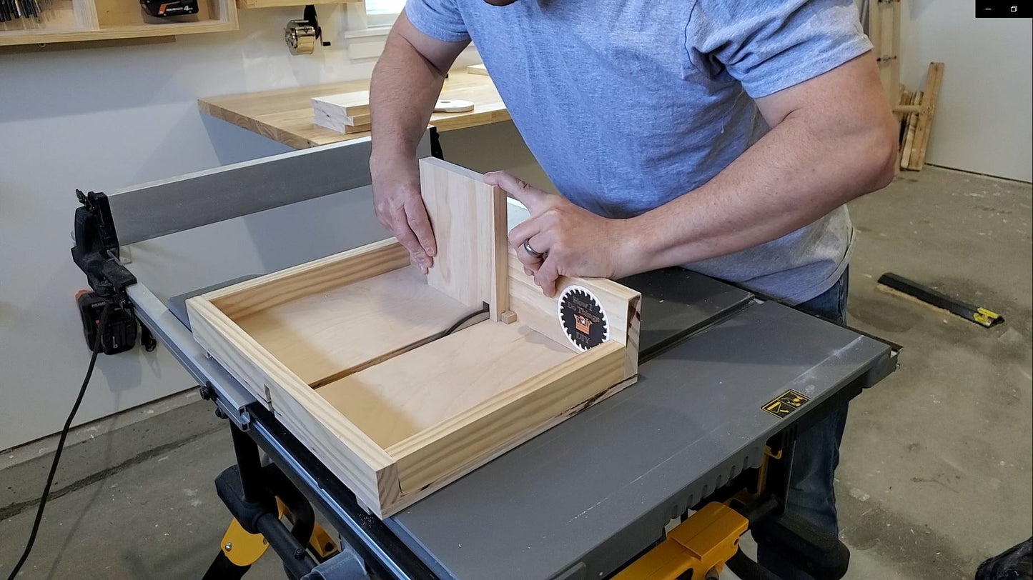 Essential Table Saw Jig Bundle – Taper Jig, Box Joint Jig, Full-Size & Mini Crosscut Sled Plans