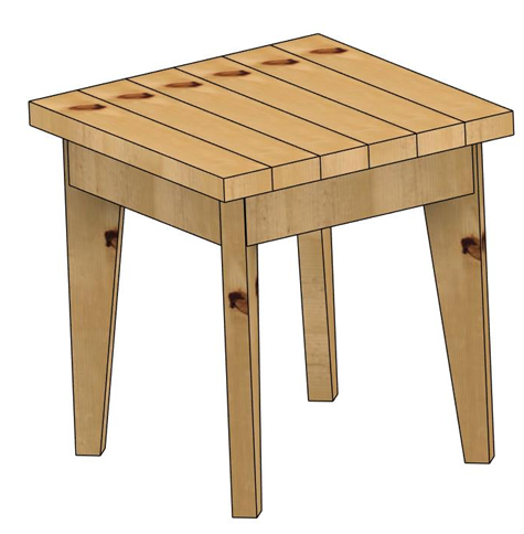 Simple End Table Woodworking Plans | 2x4 DIY Table (21x21x22)