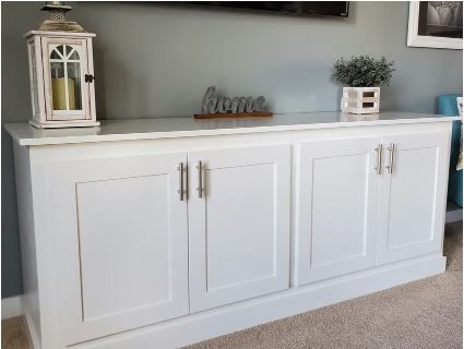 Large Media Cabinet Plans | DIY Entertainment Console with Shaker Doors & Adjustable Shelves