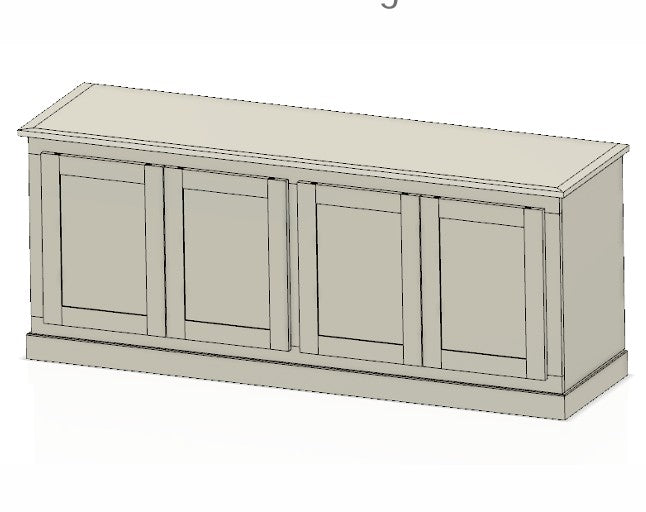 Large Media Cabinet Plans | DIY Entertainment Console with Shaker Doors & Adjustable Shelves