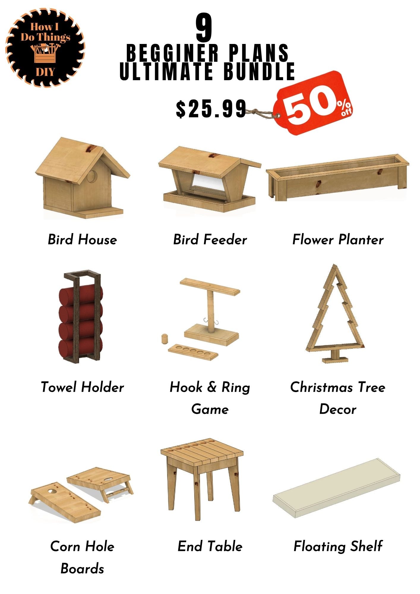 9 Beginner Project Plans Bundle