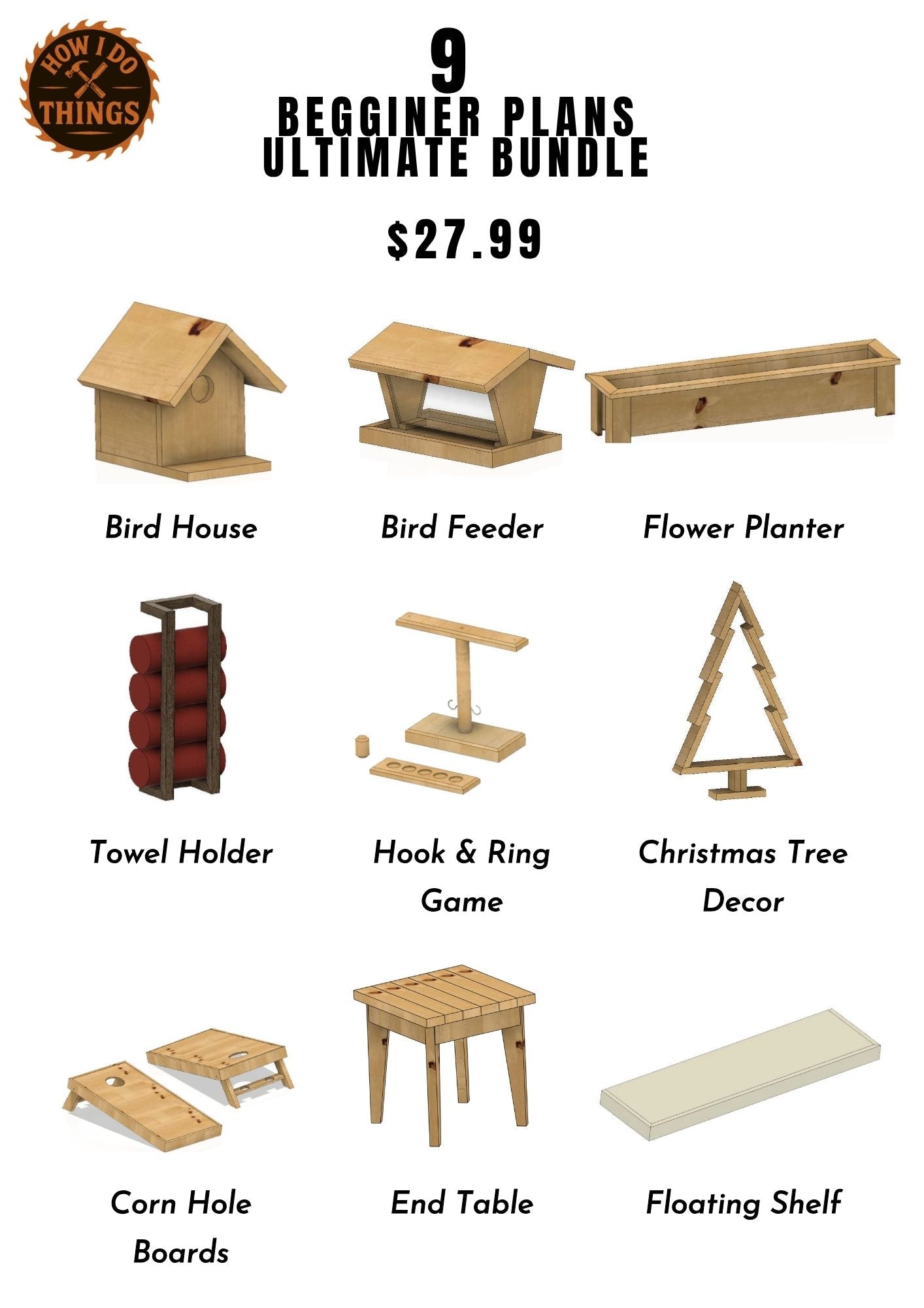 9 Beginner Project Plans Bundle
