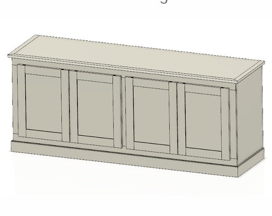 Large Media Cabinet Plans | DIY Entertainment Console with Shaker Doors & Adjustable Shelves